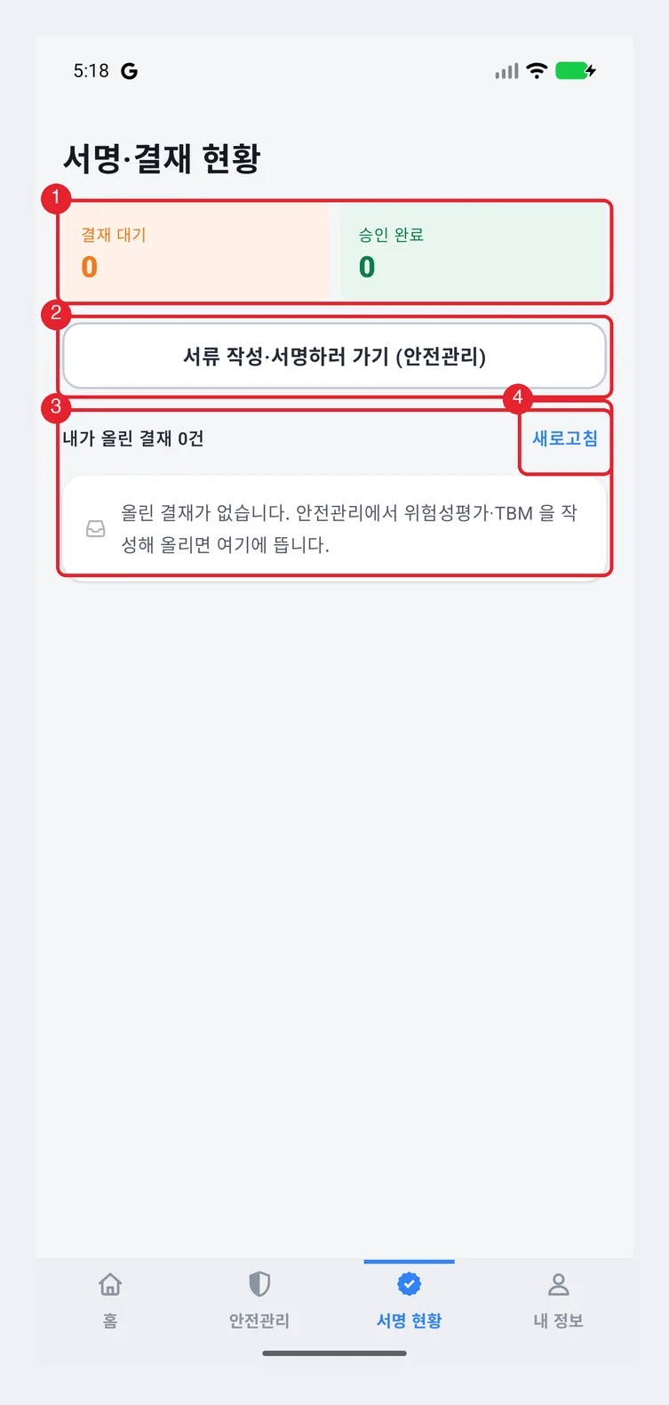 서명 현황 탭