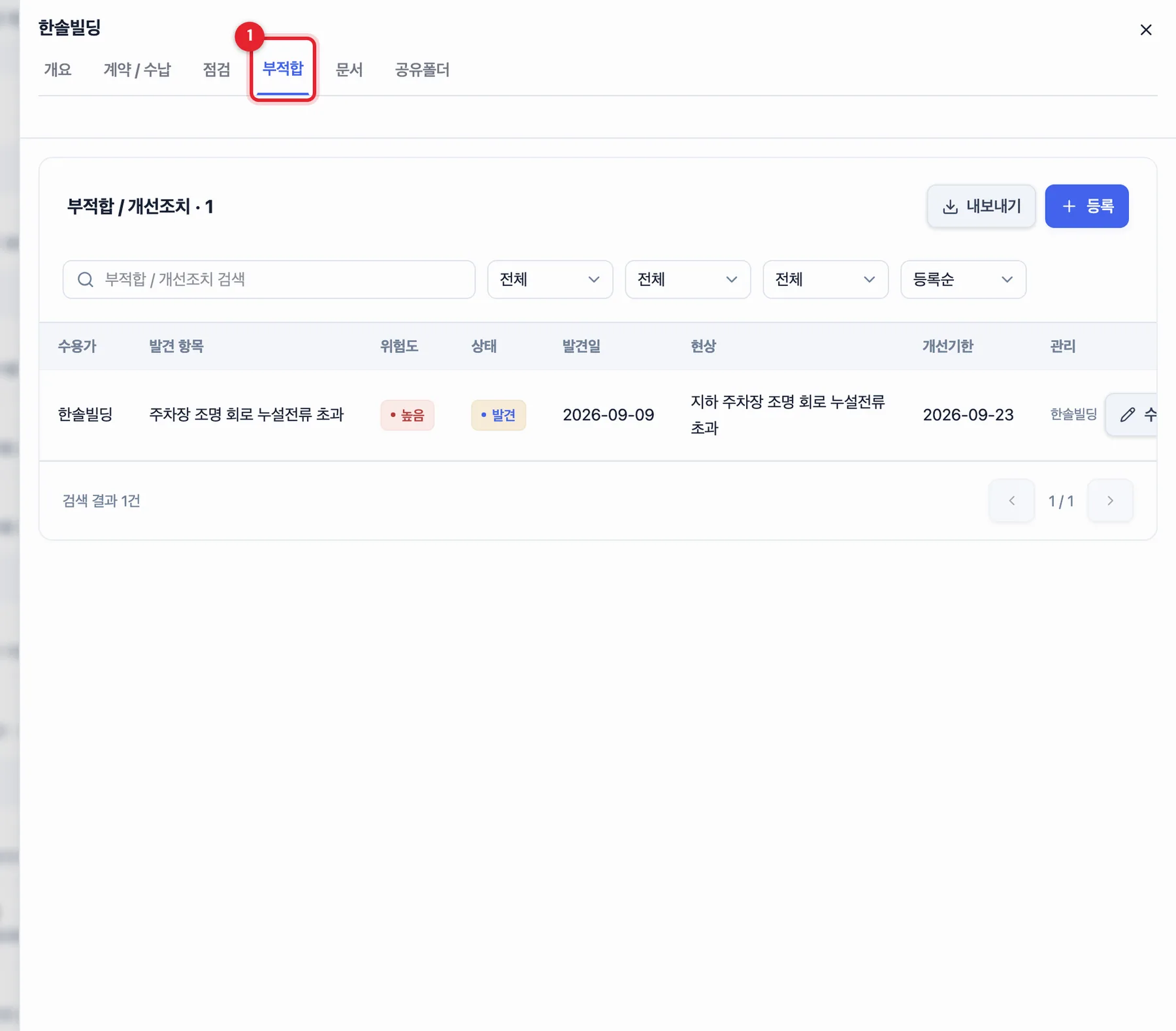 부적합 탭